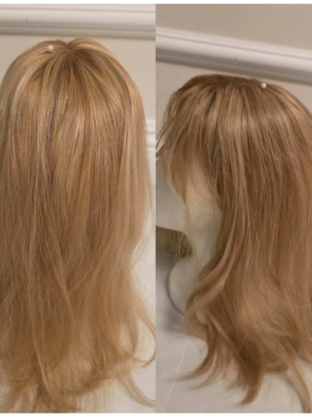 Blonde Human hair topper best quality with a realistic parting Highlights $2000!